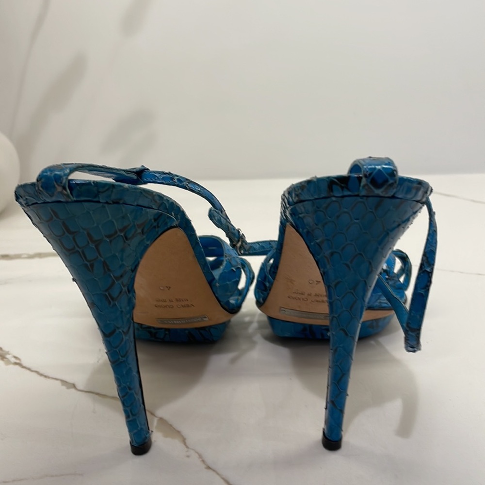Python blue strapy sandals - Picture 4 of 5